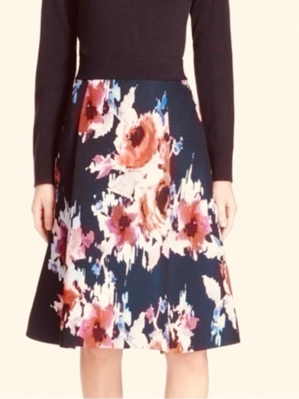Kate Spade New York Hazy Floral Skirt Textured Pleated Fit & Flare Size 2 NWOT